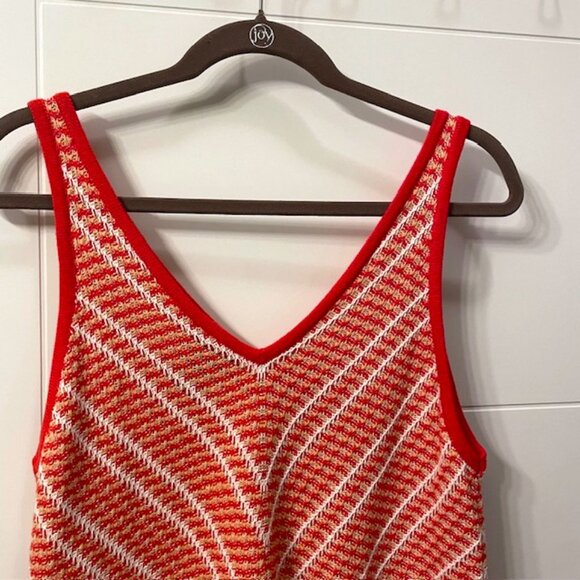 Wrangler Retro Chevron Knit Tank Top Red V-Neck Medium - Picture 9 of 16
